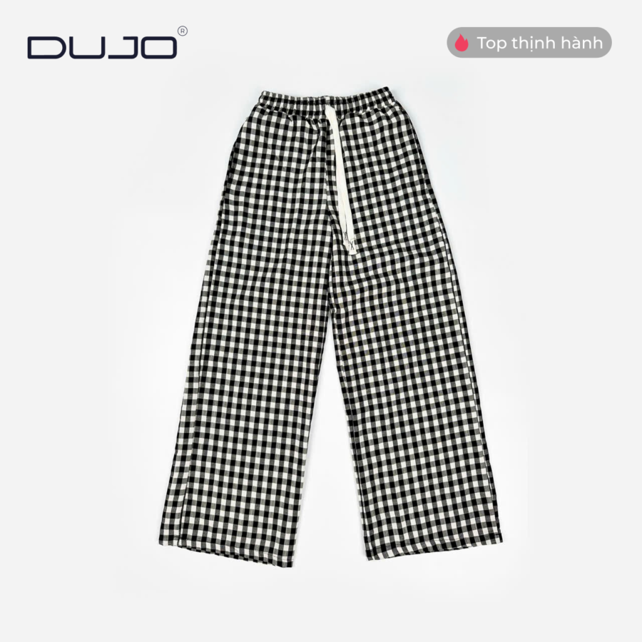 Quần Dài Sọc Caro Nữ DUJO – Dáng Suông Đẹp, Vải Mát, Giá tốt (Sao chép) - Hình ảnh 7