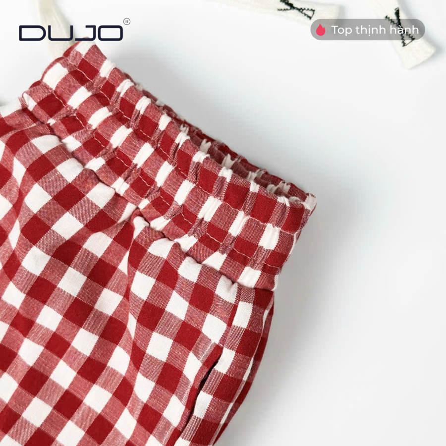 Quần Dài Sọc Caro Nữ DUJO – Dáng Suông Đẹp, Vải Mát, Giá tốt (Sao chép) - Hình ảnh 6